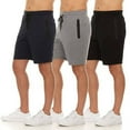 thumbnail image 3 of PURE CHAMP Mens 3 Pk French Terry Cotton Casual Gym Shorts for Men Athletic Workout Training Sweat Shorts with Zipper Pocket, 3 of 6