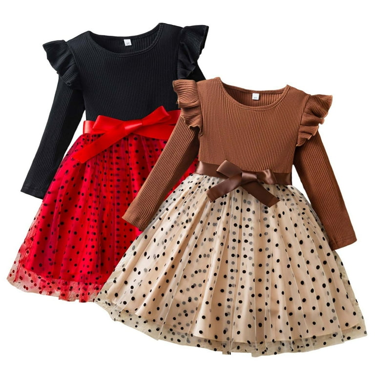 fitted lace wedding dress Fall Floral Long Sleeve Baby Toddler Girl Dress main image 1