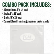 LEM Products MaxVac Vacuum Sealer Bags and Rolls Combo Pack