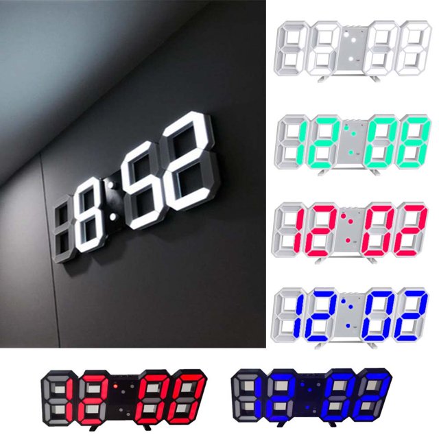 CNKOO 3D Réveil Numérique avec Fonction de Réveil Mur LED Horloge de Temps de Nombre