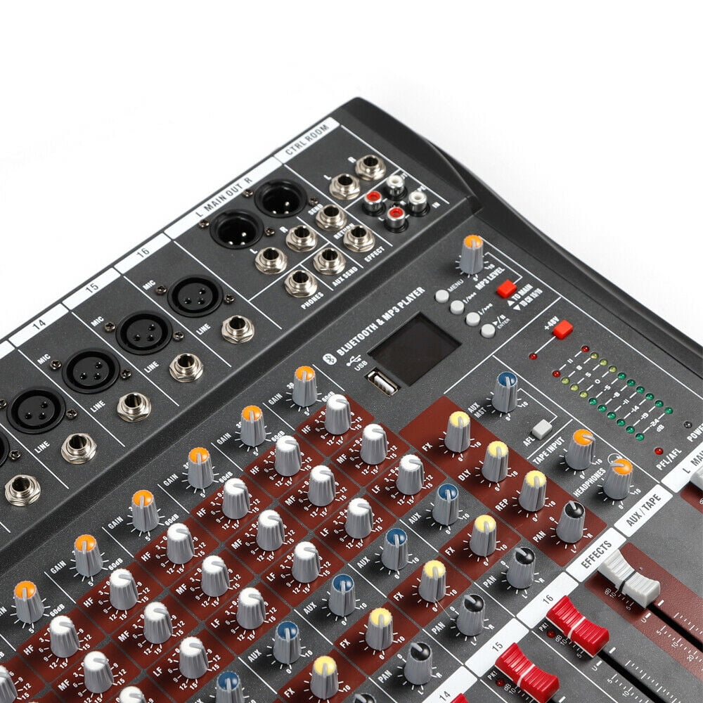 DENEST 16 Channels Mixing Console Bluetooth Audio Mixer Sound Board Console USB Mixing Console, for Stage Live Studio USB Port
