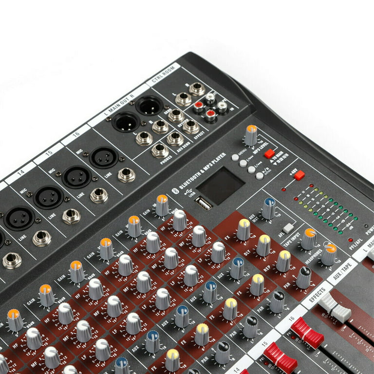 Audio mixing mixer board sliders from a professional music and