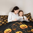 thumbnail image 4 of Feelyou Halloween Pumpkin Bedding Comforter Set 7 Pieces, Black Orange Full Bedding Set, 4 of 8