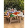 thumbnail image 3 of Outdoor Tablecloth with Umbrella Hole for Patio/Picnic/Party/Camping, Colorful Hands Print Waterproof Table Cloth Rectangle Table Cover Washable, Cartoon Cute Funny Beige on Linen (60"x 120"), 3 of 8