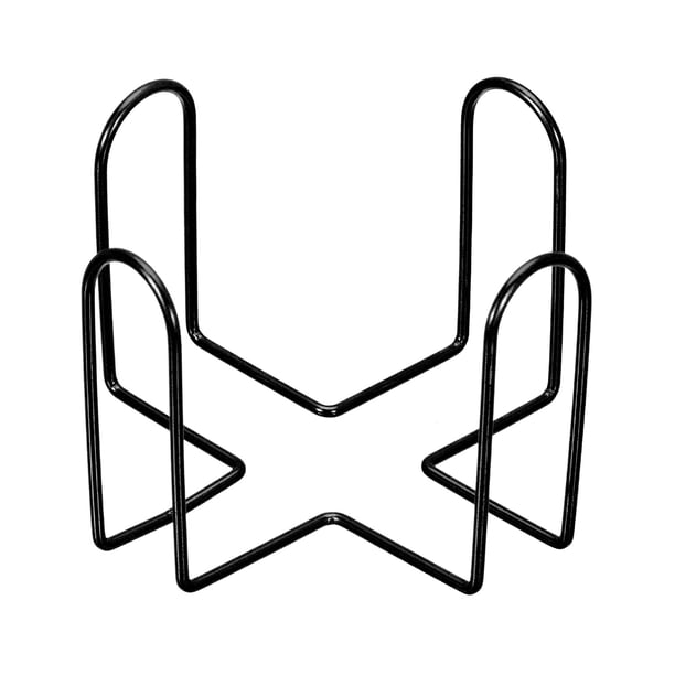 Soporte para posavasos, 1 paquete de 4" - Estante de metal para posavasos de hierro para redondos y cuadrados, sostiene 8 posavasos (negro)