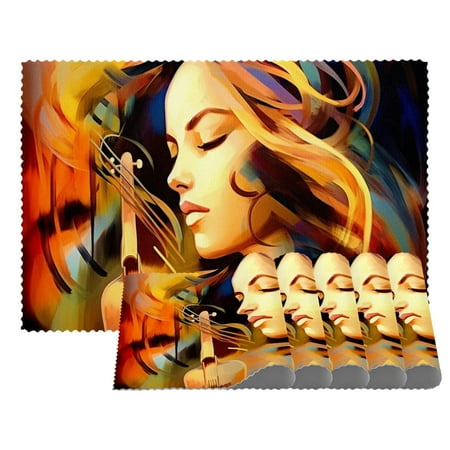 

Placemats Set of 1 Non Slip Washable Table Placemats Abstract Face Music Violin Notes
