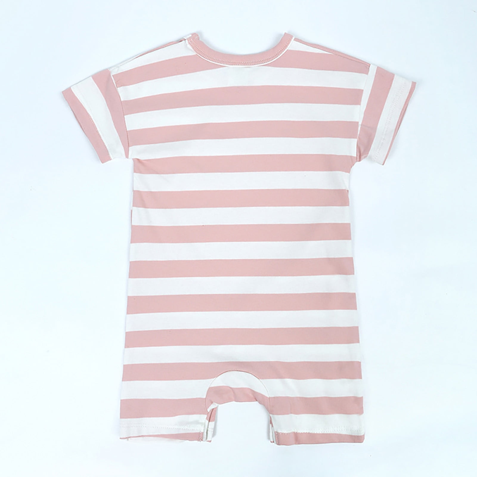 Baby Girls Boys Bodysuit Romper Pajamas Jumpsuit Short Sleeves Striped Sleeper Boy Clothes 9-12 Months