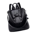 thumbnail image 1 of Mochila para mujer, mochila, portátil, impermeable, a la moda, decoración de lazo, mochila informal Negro, 1 of 9