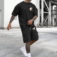 thumbnail image 2 of Afdoent Men's 2 Piece Short Set Mens Short Sleeved T Shirt And Shorts Set With Pocket Casual Work Summer With Stretchy Fabric Comfort Beach Vacation Outfits, 2 of 4