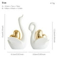 thumbnail image 4 of 3 Pieces Cheetah Figurine Swan Statue Animal Sculpture Ceramic Modern Table Centerpiece for Office Home Decor Shelf, 4 of 8