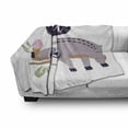 thumbnail image 3 of Funny Sloth Soft Flannel Fleece Throw Blanket, Speech Balloon Hola Holding Ice Cream Chilling, Cozy Plush for Indoor and Outdoor Use, 60" x 80", Purple Purple Grey, by Ambesonne, 3 of 6