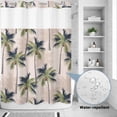 thumbnail image 4 of No Hook Shower Curtain with Built-in Rings - Green Tropical Coconut Tree Washable Waterproof Fabric Bathroom Curtains for Hotel,Rentals, Stall 48 X 72 Inch , Summer Beach Palm Tree Beige, 4 of 9