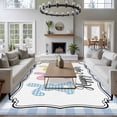 thumbnail image 3 of Happy Easter Area Rugs 5'x7', Washable Small Throw Rugs for Laundry Room Playroom, Colorful Rabbits Cartoon Blue Plaid Indoor Outdoor Rug Non-Slip Low Pile Carpet Runner Reversible Floor Mats, 3 of 8