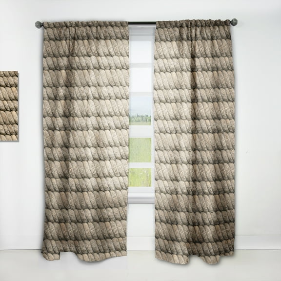 Designart 'Hemp Rope Pattern' Farmhouse Curtain Panel