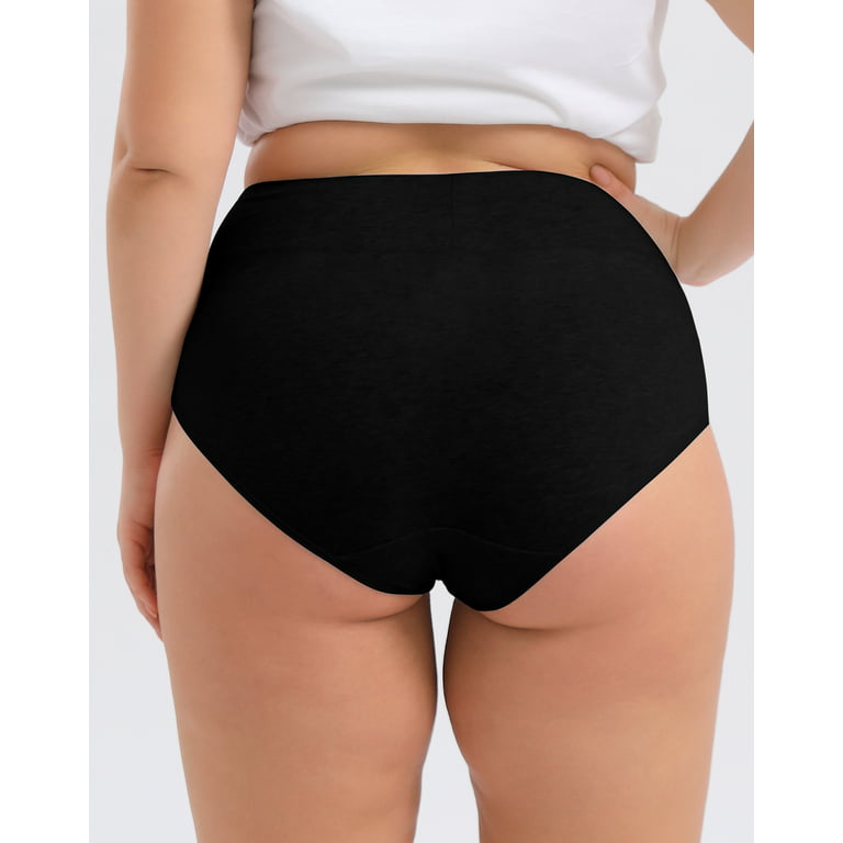 INNERSY Women's Plus Size XL-5XL Cotton Underwear High Waisted Briefs  Panties 4-Pack (XL,Earthy Sunset) 
