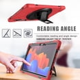 thumbnail image 3 of Dteck Case for Samsung Galaxy S7 11" SM-T870/T875 2020 Released 11-inch,360 Rotatable Kickstand Rubber Heavy Duty Drop Protection Shield Cover Handstrap Palmstrap Hard Shockproof Case,Red, 3 of 7