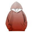 thumbnail image 4 of Hoodies for Girls & Boys Fleece Lined Pullover Long Sleeve Sweatshirts Size 5-15 Teens Trendy Gradient Printed Thermal Warm Athletic Tops with Pocket, 4 of 5