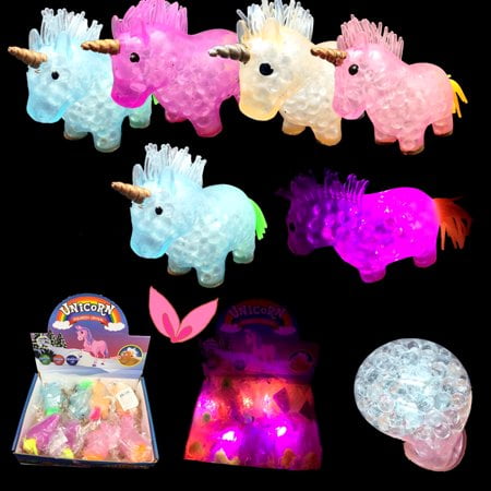 24 Light-Up Unicorn Rings Flashing LED Party Favors Baby Shower Unicornio