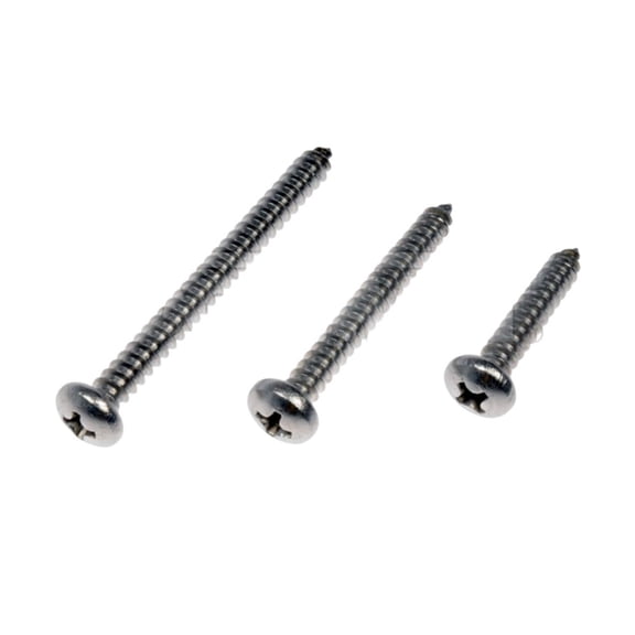 KarParts360 Self Tapping Screws | Stainless Steel Material | Natural Finish | Pan Head Screw | Phillips Drive Style | 12 Pieces