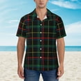 thumbnail image 4 of Easygdp Buffalo Plaid Dark Green Men's Hawaiian Shirts Print Lapel Short Sleeve for Beach, vacation, party, casual occasions - Small, 4 of 9