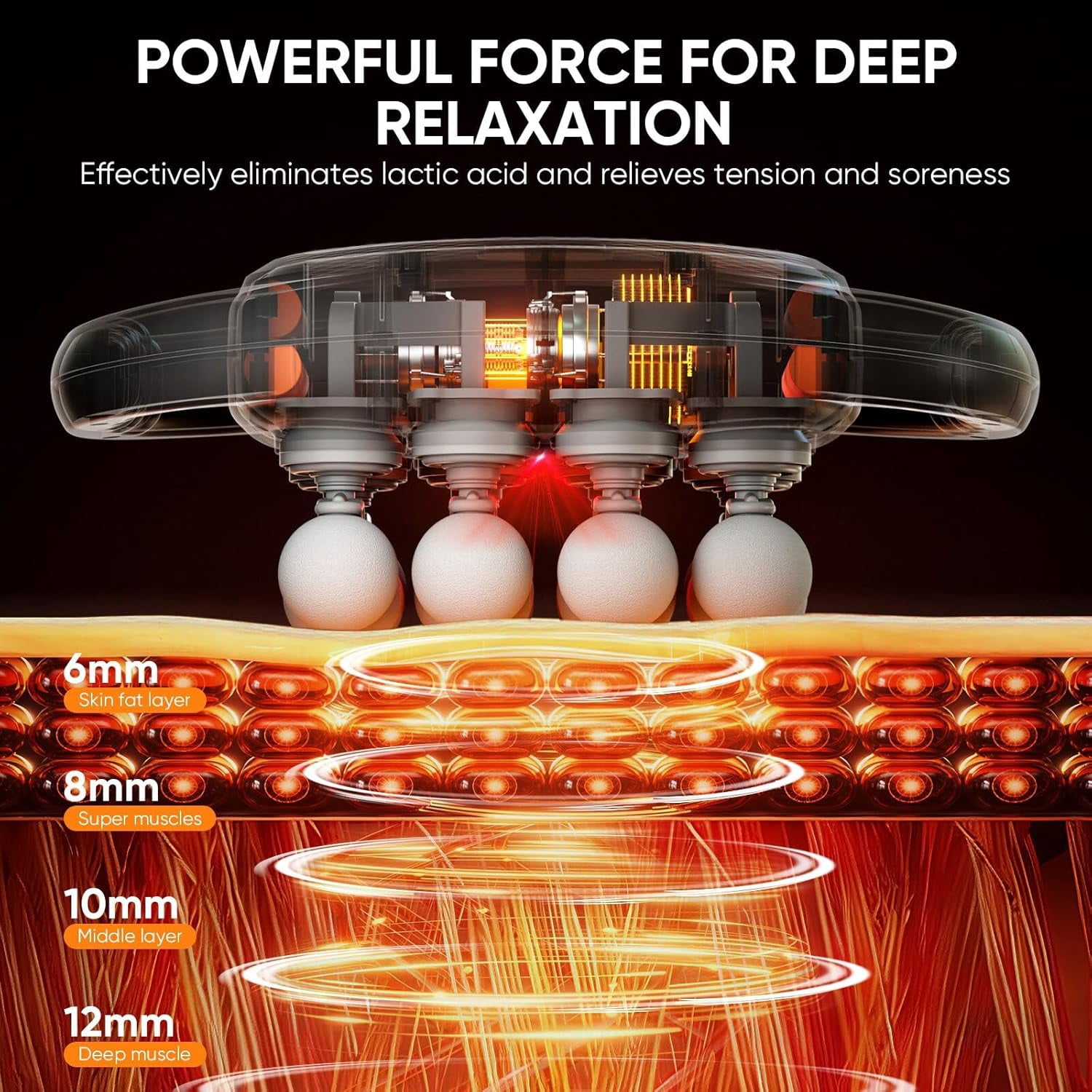 16 Head Massage Gun Deep Tissue, Quiet Back Massager for Pain Relief with 9 Modes and 9 Intensities