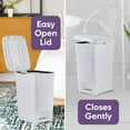 thumbnail image 3 of Superio Slim Trash Can, Outdoor and Indoor Step On Foot Pedal, 6.5 Gallon - White Smoke, 3 of 5