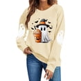 thumbnail image 3 of Halloween Sweatshirts Women Ghost Pumpkin Graphic Pullover Fall Spooky Funny Tops Crew Neck Long Sleeve Shirt, 3 of 5