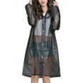 thumbnail image 2 of Tejiojio Coats Women's Rain Jacket Outdoor Transparent Waterproof Windproof Coat Outwear, 2 of 9