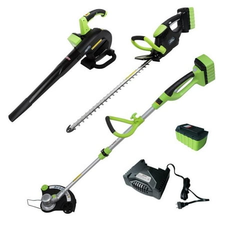 ALEKO AGTHTLB36V 4 Piece Combo Kit - Leaf Blower, String Grass Trimmer, and Hedge Trimmer With Rechargeable
