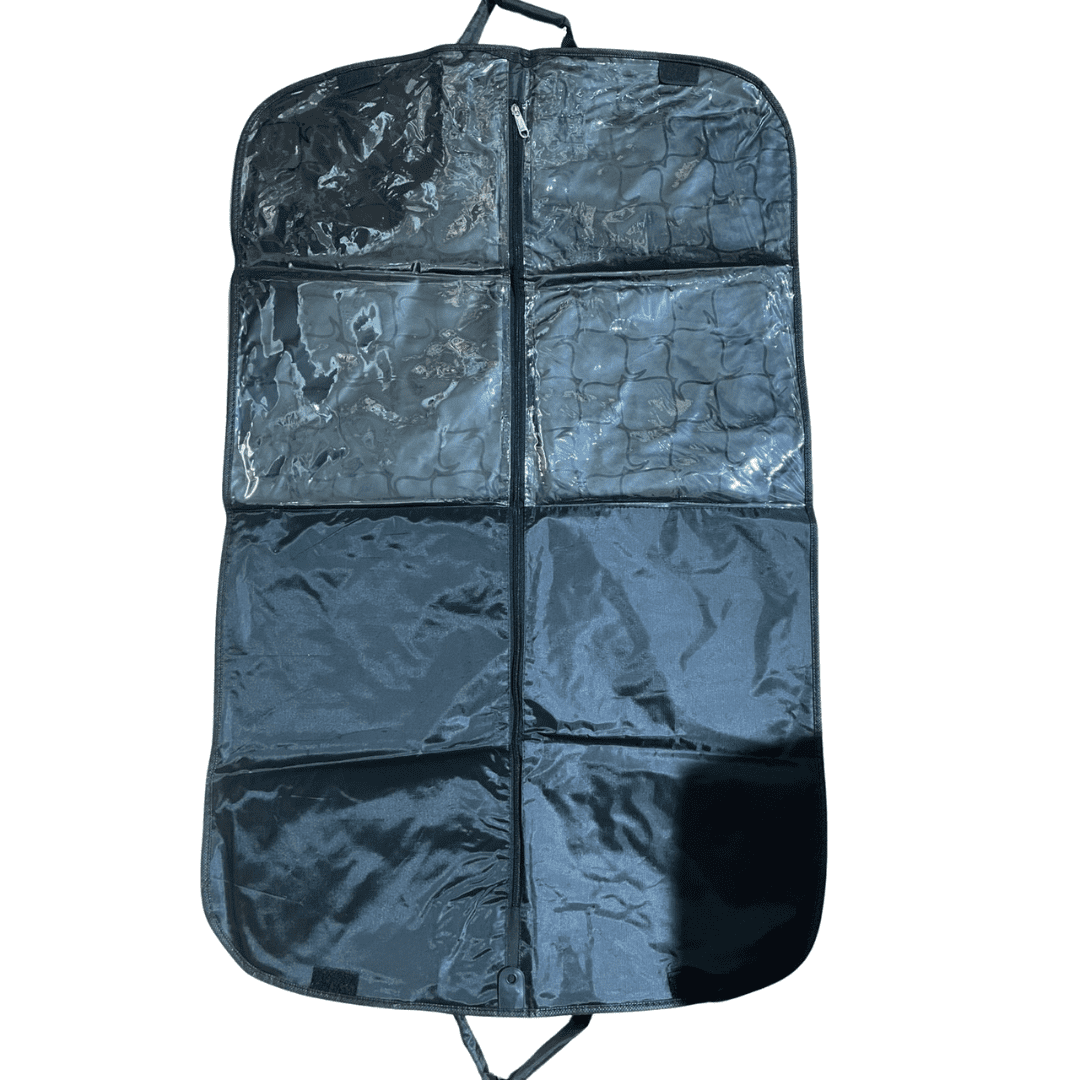 IVILLAGE Non Woven Suit Cover for Men, Blazer & Coat Garment Bag with Zipper, Foldable Suit Bag with Transparent Window, Dustproof Clothes Storage Organizer with Handle for Travel & Wardrobe