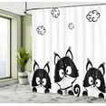thumbnail image 5 of Ambesonne Black White Shower Curtain, 3 Kittens, 69"Wx84"L, Black and White, 5 of 5