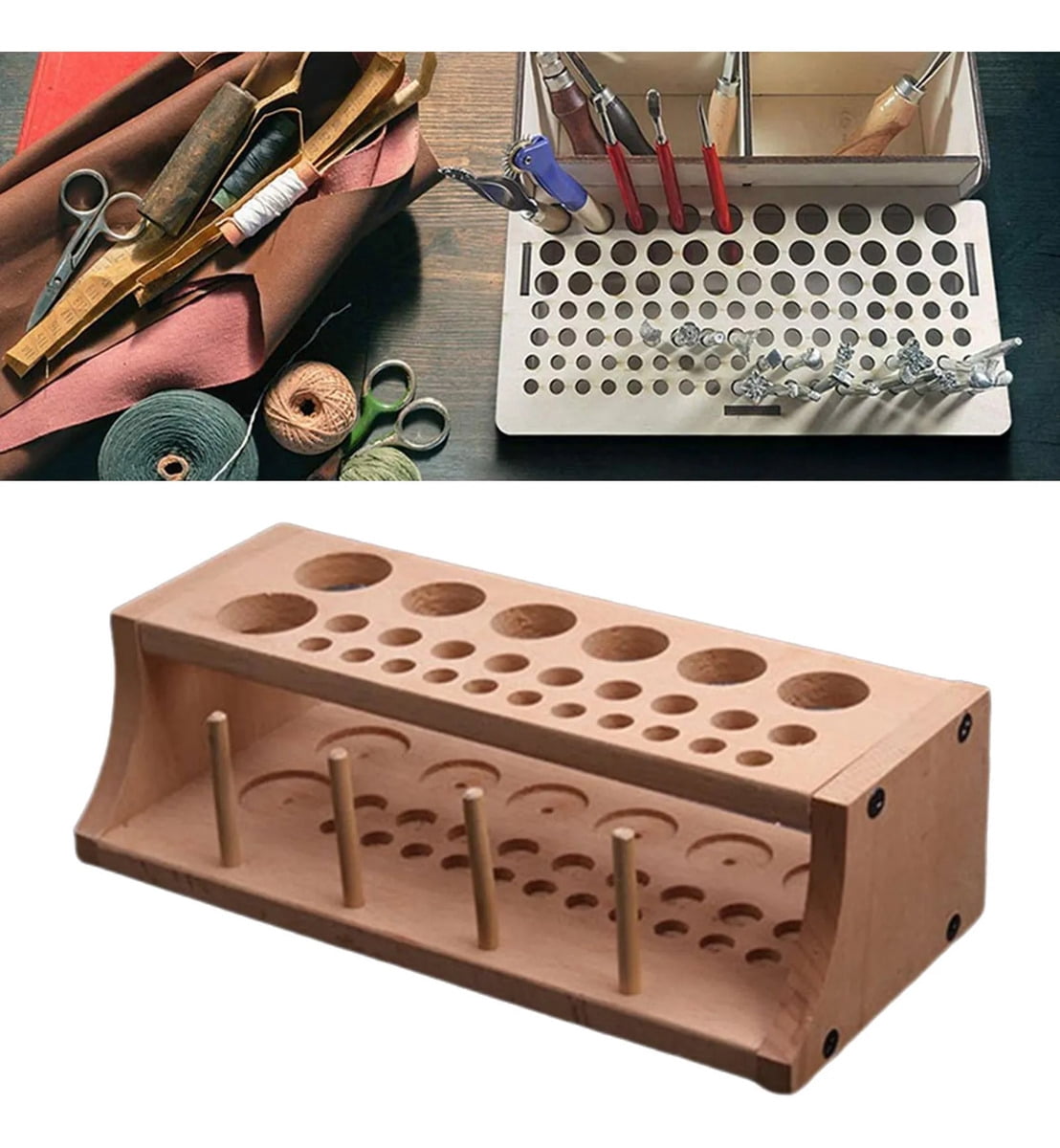 Applicable to 27 Hole Leather Tool Storage Box