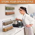 thumbnail image 3 of 2 Pack 2 Tier Spice Rack Organizer Freestanding & Wall Mount Spice Seasoning Jars Shelf Metal Wire Design for Kitchen in Black, 3 of 7