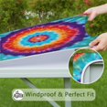 thumbnail image 6 of Colorful Tie Dye Mandala Pattern Square Fitted Tablecloth with Elastic Edge,Square Table Cover,Washable Elastic Table Cover for Home Kitchen Party Decor 36"x36", 6 of 6