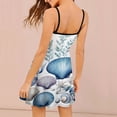 thumbnail image 2 of Blue Seashell Floral Print Slip Dress Dresses For Woman Fairy Dress, 2 of 6