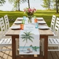 thumbnail image 4 of Table Runners 60 Inches Long Dress Scarves, Coastal Farmhouse Kitchen/Dining Table Runner, Small Coffee Tablerunners, Summer Beach Nautical Ocean Palm Tree 13x60 Inch, 4 of 9