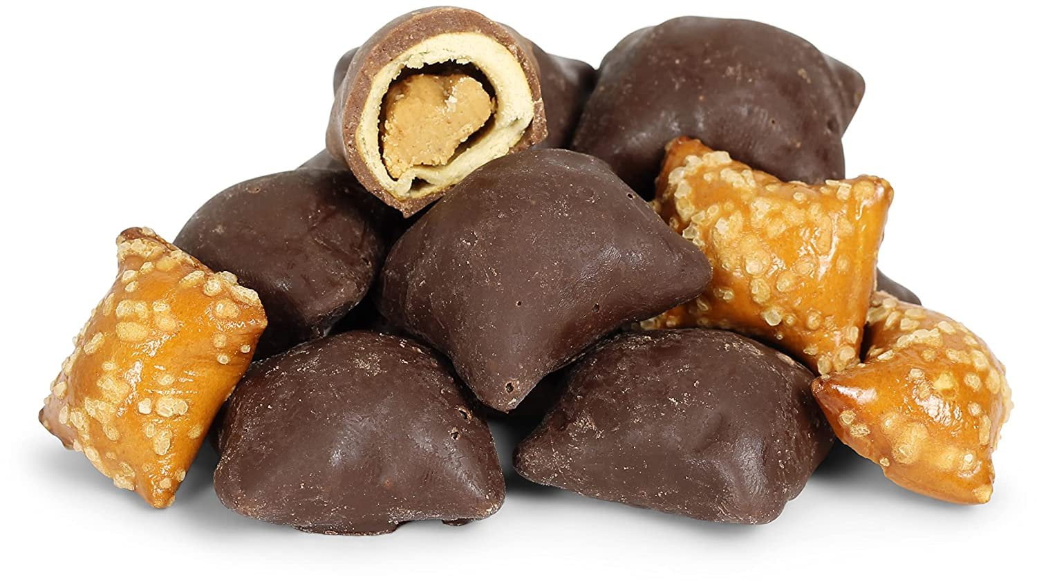 Dark Chocolate Covered Peanut Butter Pretzels by Its Delish, 1.8 LBS Jumbo Container Bulk  Gourmet Chocolate Coated Pretzel Nuggets Filled with PeanutButter Bites  Awesome Candy Snack, Vegan, Kosher