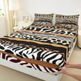 thumbnail image 3 of Feelyou Brown Zebra Leopard Full Size Sheets for Kid, Geometric Abstract Bed Sheets, Modern Fshion Sheet Sets, Ultra Soft Home Decor, 4pcs, 3 of 7