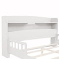 thumbnail image 6 of Full Bed with Storage, Pine Wood Platform Bed with Bookcase Headboard, LED Motion Sensor Night Light, Bed Guardrails, White, 6 of 6