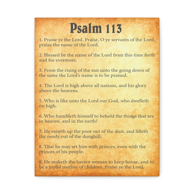 Scripture Walls Psalm 113 Chapter Gold Bible Canvas Christian Wall Art Ready to Hang Unframed