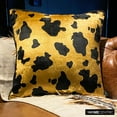 thumbnail image 6 of The HomeCentric Pillow Covers Decorative Gold Pillow Cover&nbsp;For Sofa Pack of 2 16x16 inch (40x40 cm) Velvet Designer Pillow Covers Animal Print Animal Print Theme Cow Modern- Hello Cow, 6 of 9