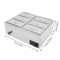 thumbnail image 3 of Commercial Electric Food Warmer, 6-Pan Bain Marie Buffet Countertop Steam Table, 3 of 11