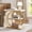 White Gold, variant on Fnova Side Table with Circular Metal Frame, End Table with 3-Tier Shelves for Living Room, Brown
