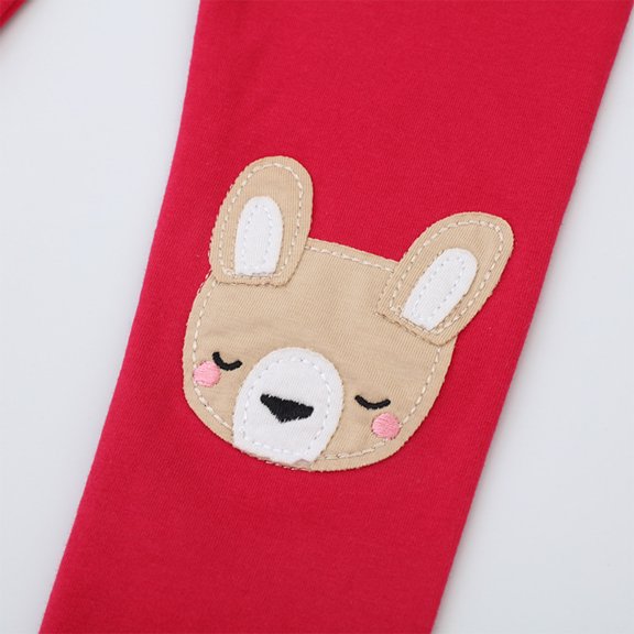 Akiihool Girls Uniform Pants Pull on Girls' Uniform Active Chino Pants (Red,6-7 Years)