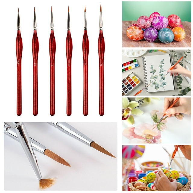 Plumas De Acuarela 6 PCS Miniature Detail Paint Brush Set Fine Three Sided Line Marker for Watercolor Gouache and Acrylic Art Painting JASKFLY