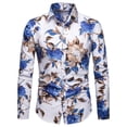 thumbnail image 3 of Mens Spring And Autumn Plus Size Long-sleeved Casual Floral Shirt, 3 of 8