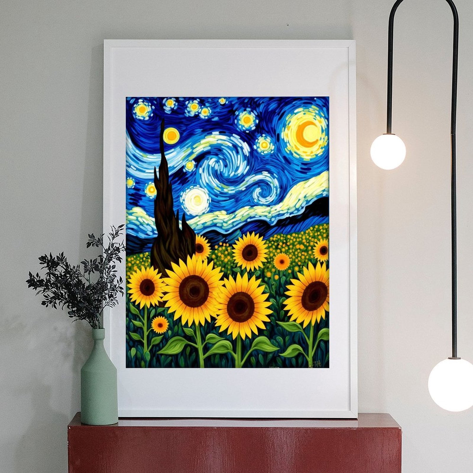 Diamond Art Kits for Adults - 5d Starry Night Sunflower Field Diamond Painting for Adults, Diamond Art for Adults Beginners, Diamond Painting Kits for Adults for Home Wall Decor