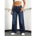 thumbnail image 6 of EMMIOL Women's Wide Leg Baggy Jeans Mid Rise Butt Lifting Stretchy Denim Pants Back Patchwork Boyfriend Jeans, 6 of 6