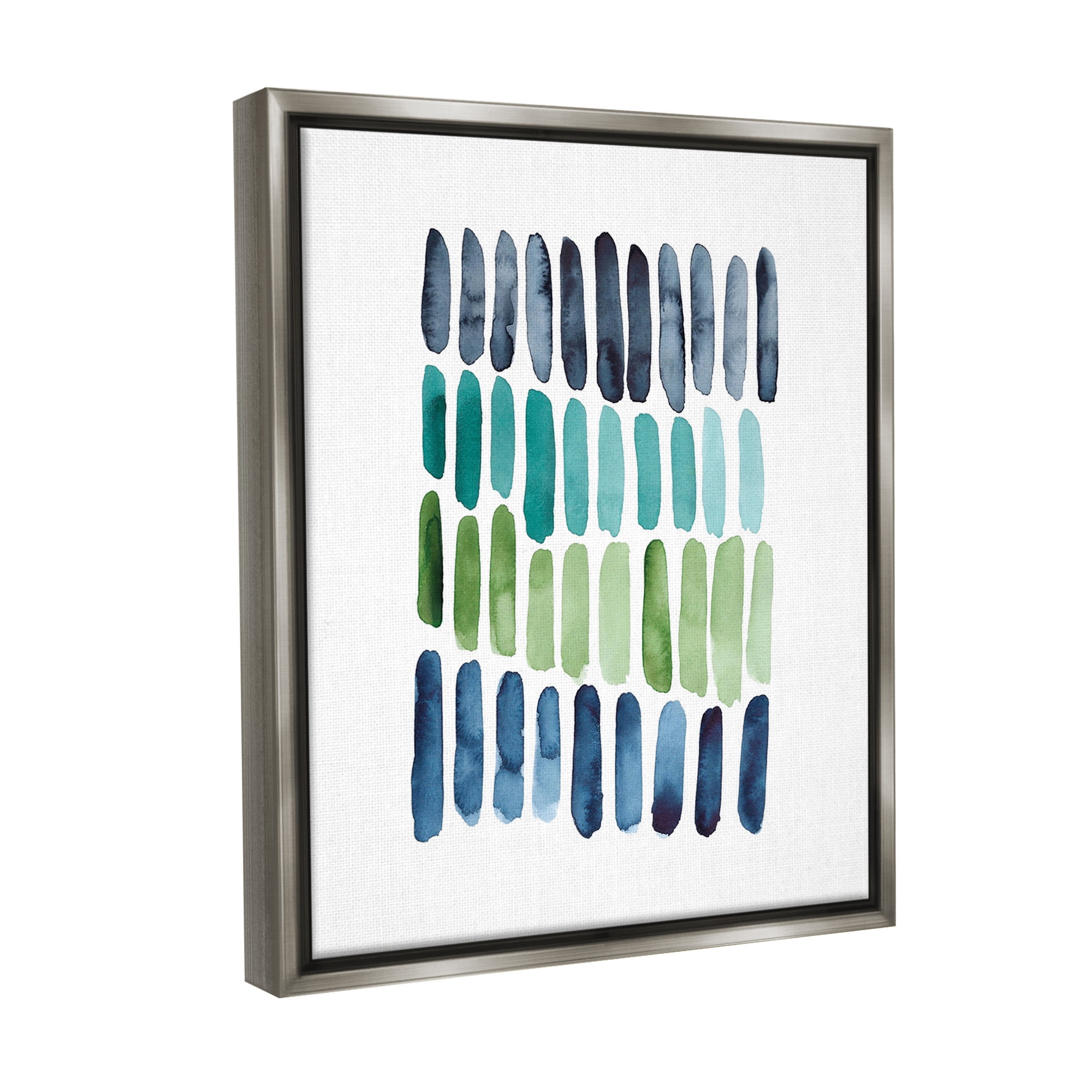 Stupell Industries Nautical Minimalist Shapes Abstract Painting Gray Floater Framed Canvas Art Print Wall Art, 25 x 31