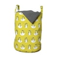 thumbnail image 1 of Animal Laundry Bag, Repetitive Pattern of Cartoonish Exotic Funny Lemurs, Hamper Basket with Handles Drawstring Closure for Laundromats, 13" x 19", Earth Yellow, by Ambesonne, 1 of 4